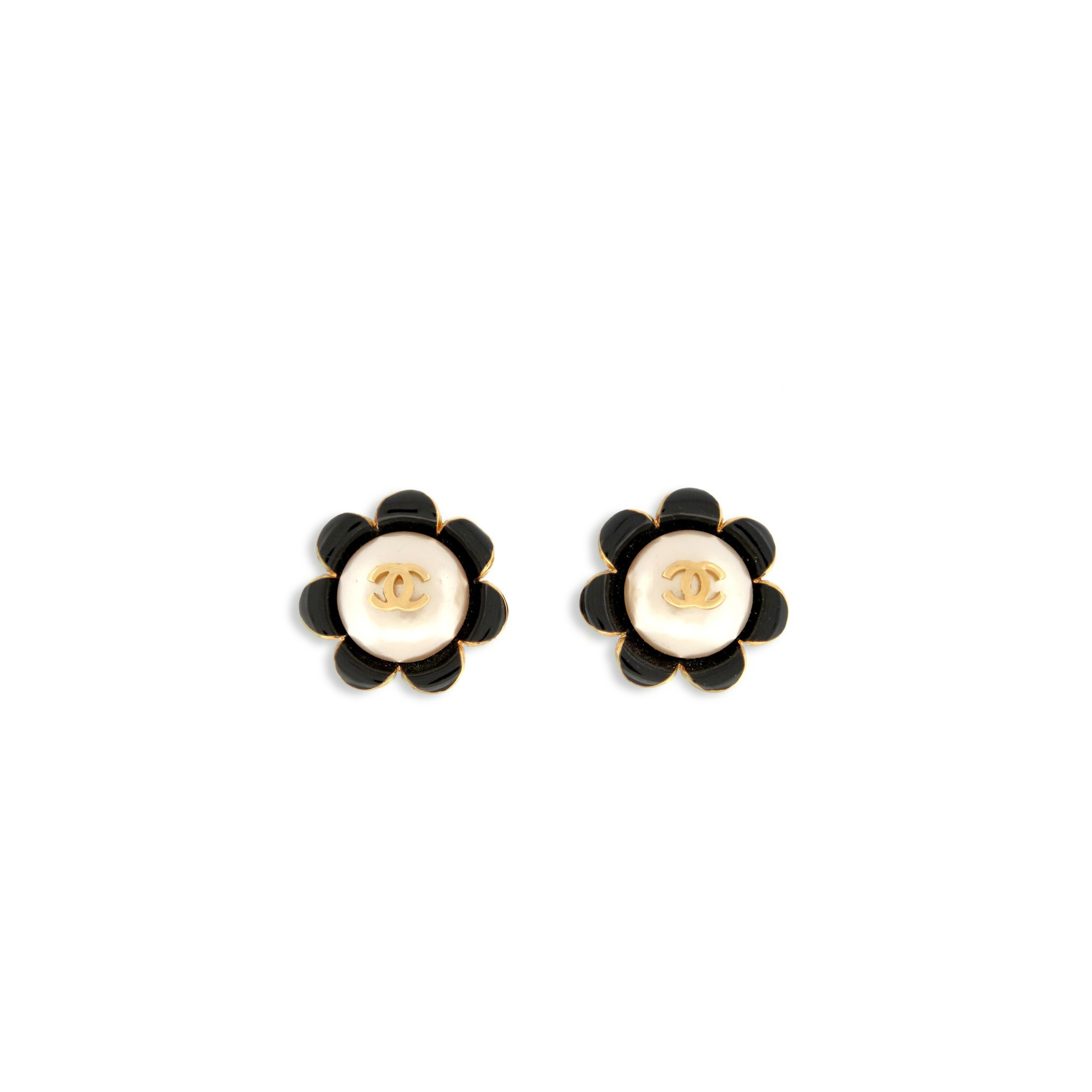 Ch**el camellia pearl earrings